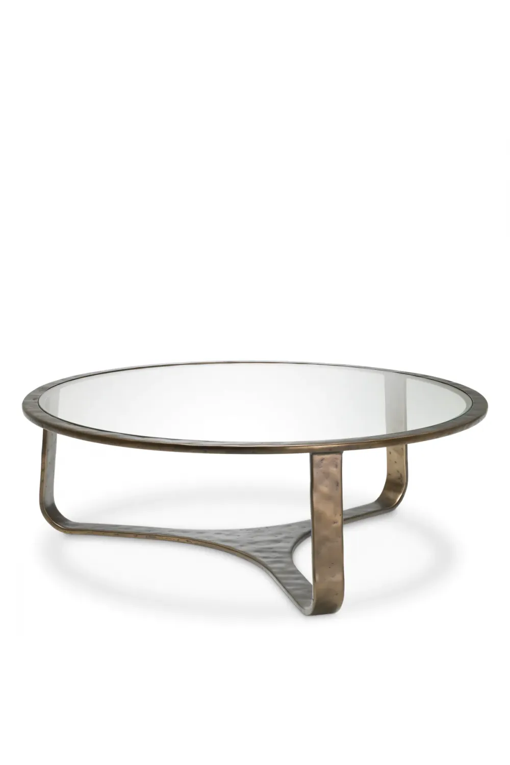 Luxury Clear Glass Top Round Coffee Table with Bronze Frame by Luxury Group International