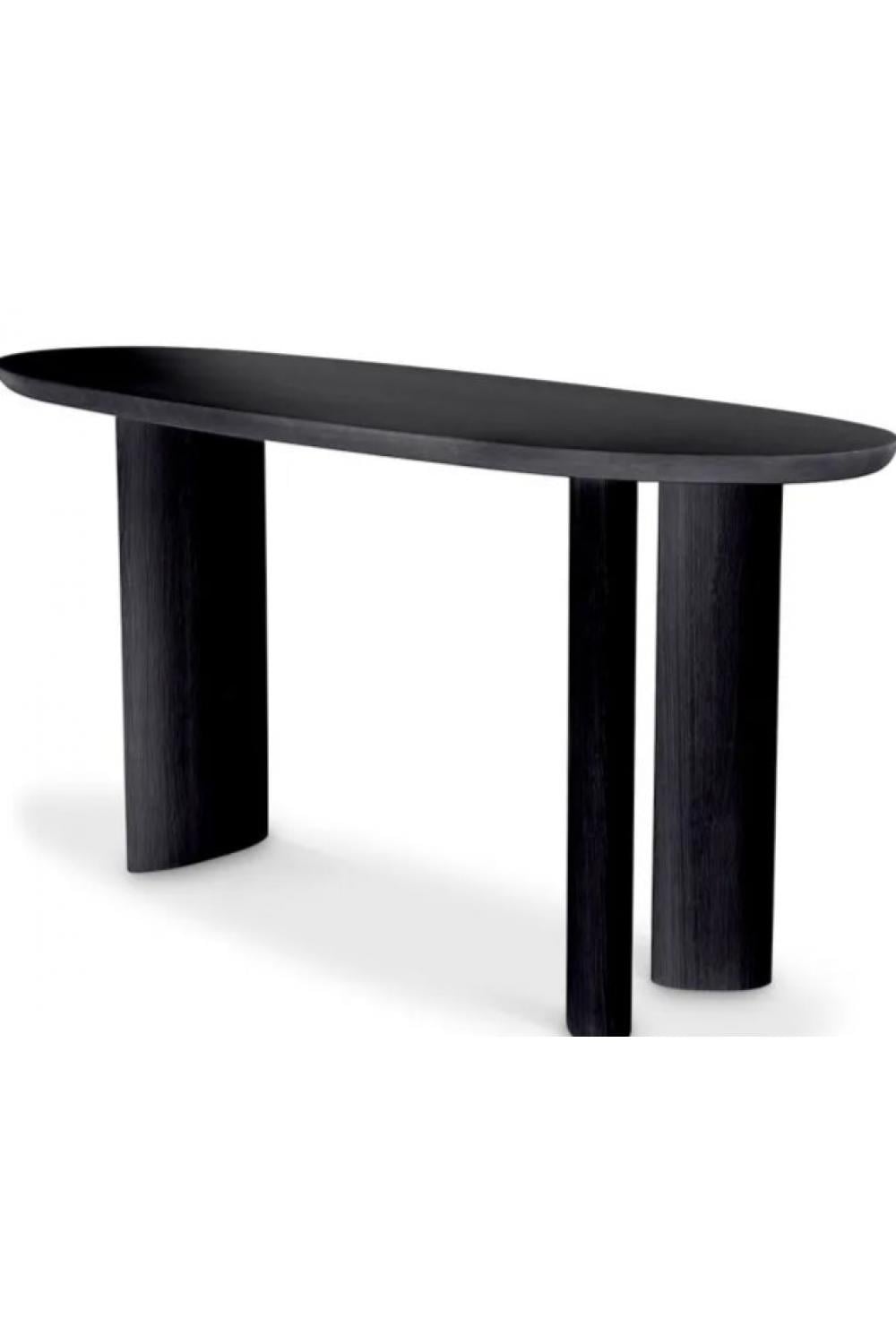 Luxuriöser Konsolentisch aus schwarzem Furnier mit organischen Ellipsenbeinen von Luxury Group International