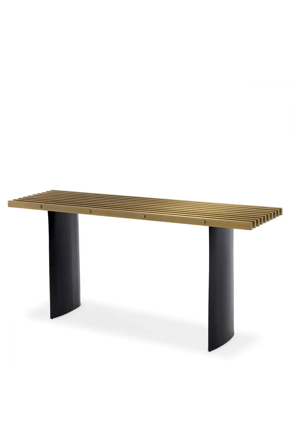Luxuriöser Konsolentisch aus gebürstetem Messing und Schwarz von Luxury Group International