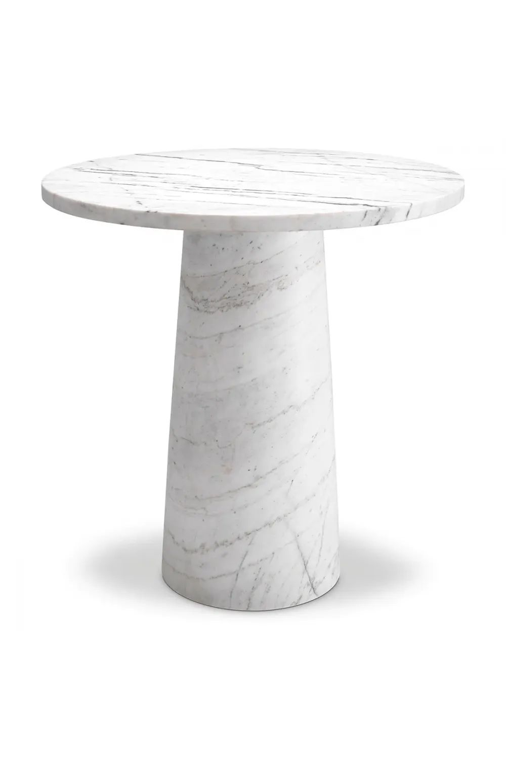 Luxury White Marble Round Side Table by Luxury Group International