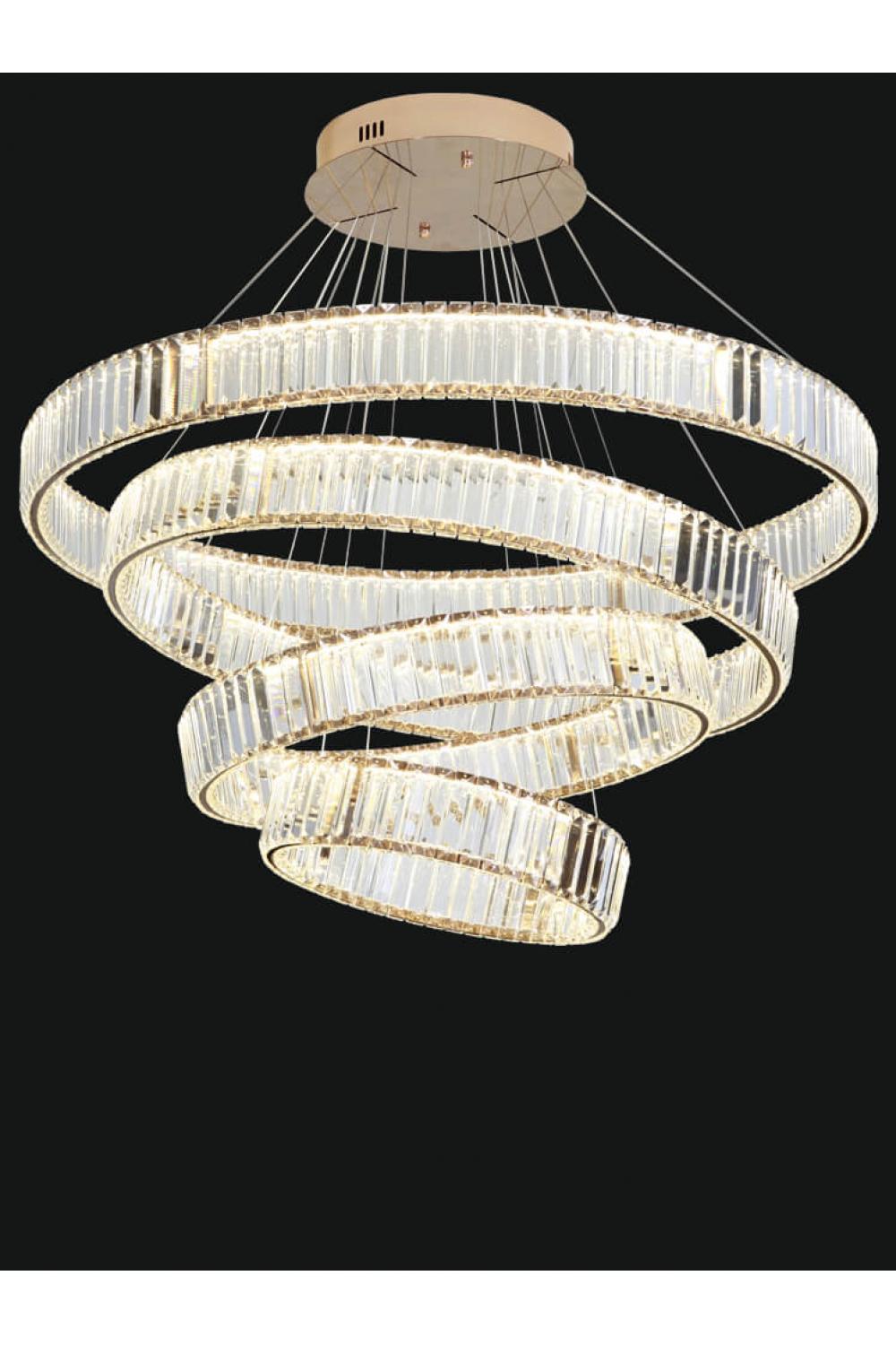 Luxury LED Crystal Chandelier with 4 Ring Lights by Luxury Group International