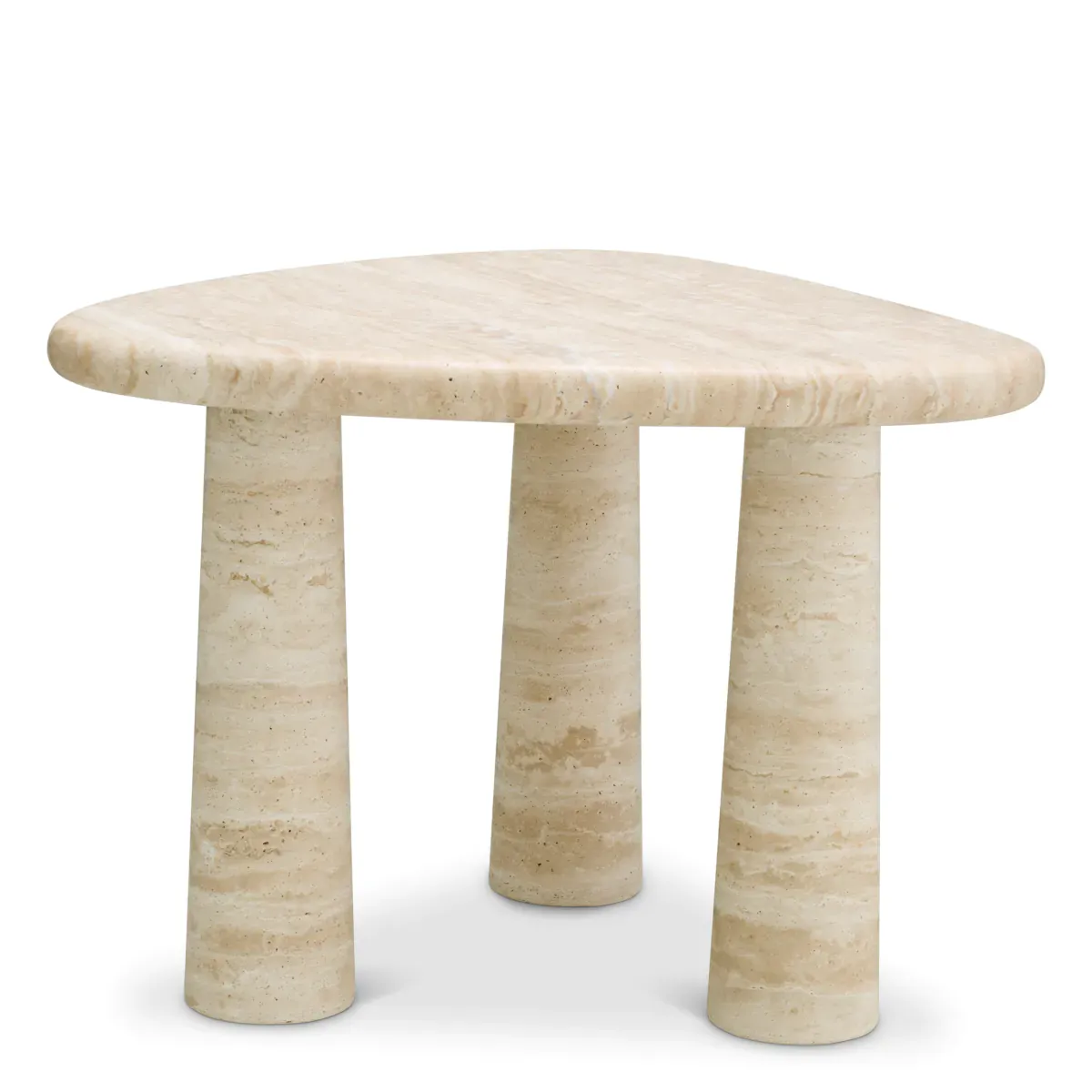 Luxury Travertine Triangular Bed Side Table by Luxury Group International