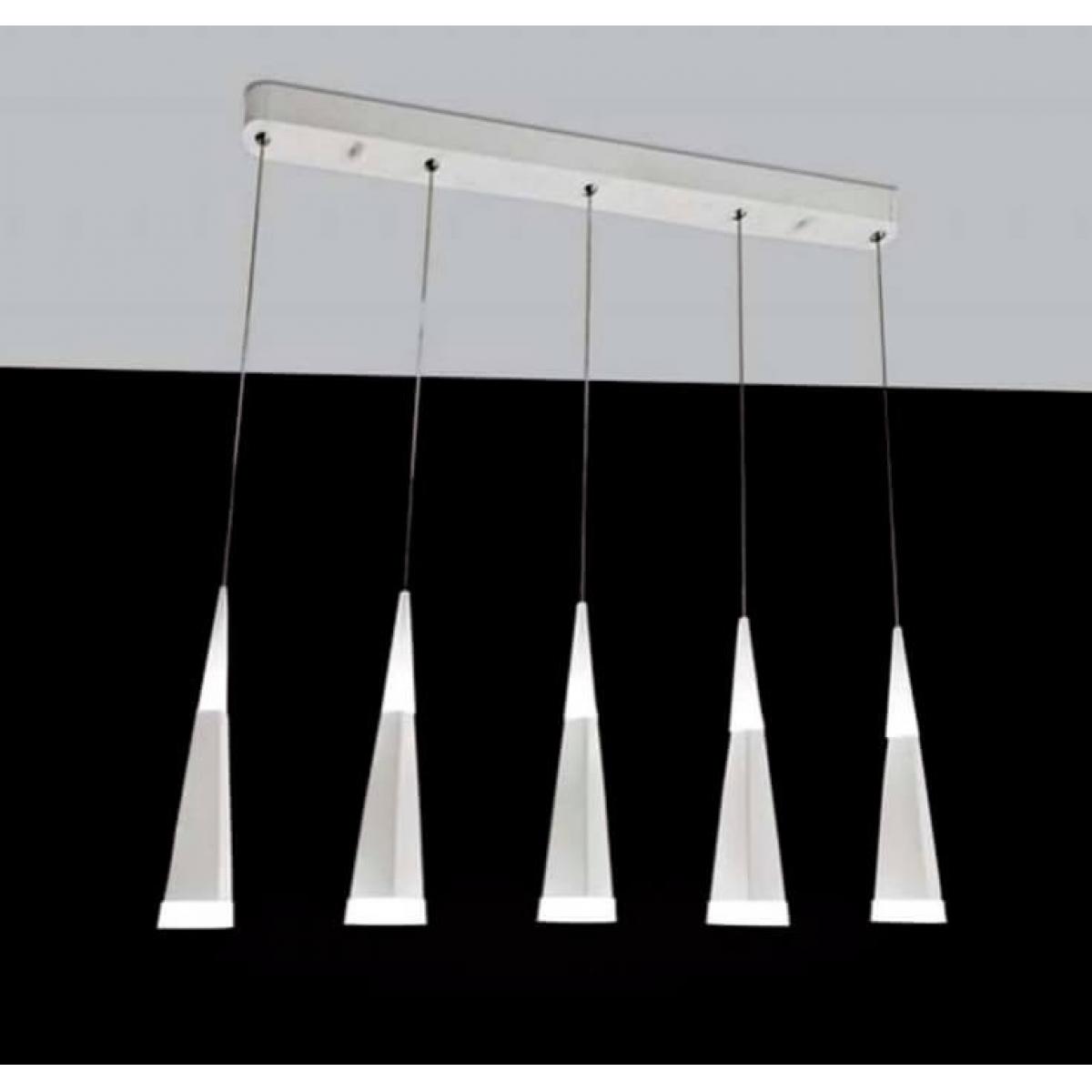 5-flammige LED-Pendelleuchte in Kegelform Luxus Silber Acryl Hängeleuchte Deckenlampe von Luxury Group International