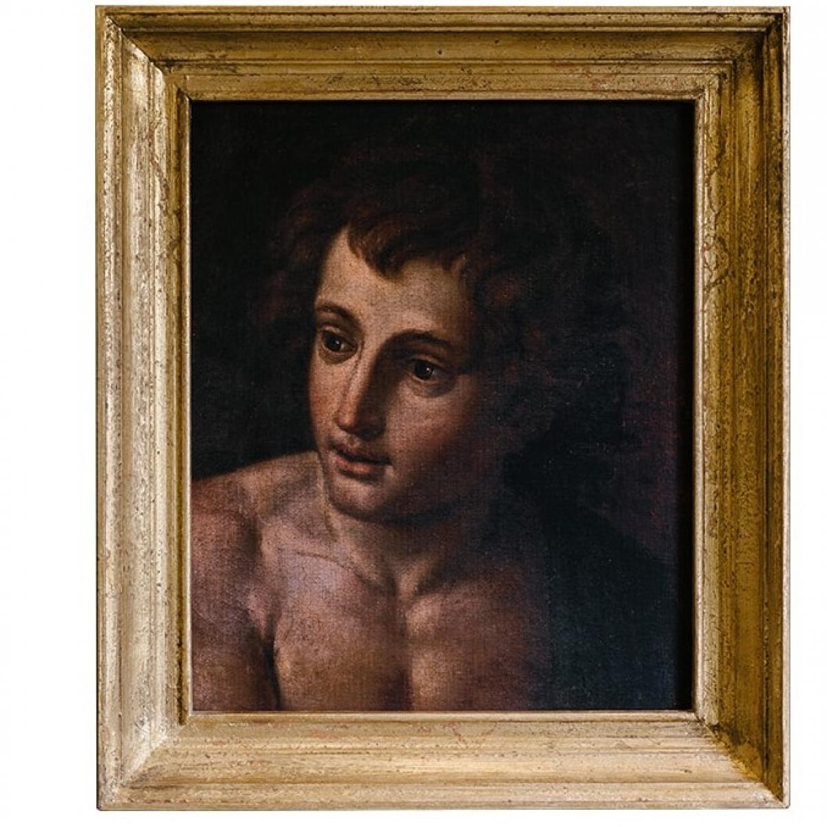 Luxus Renaissance-Porträt Wandkunst im antiken Goldrahmen – Klassische europäische Leinwanddekoration von Luxury Group International