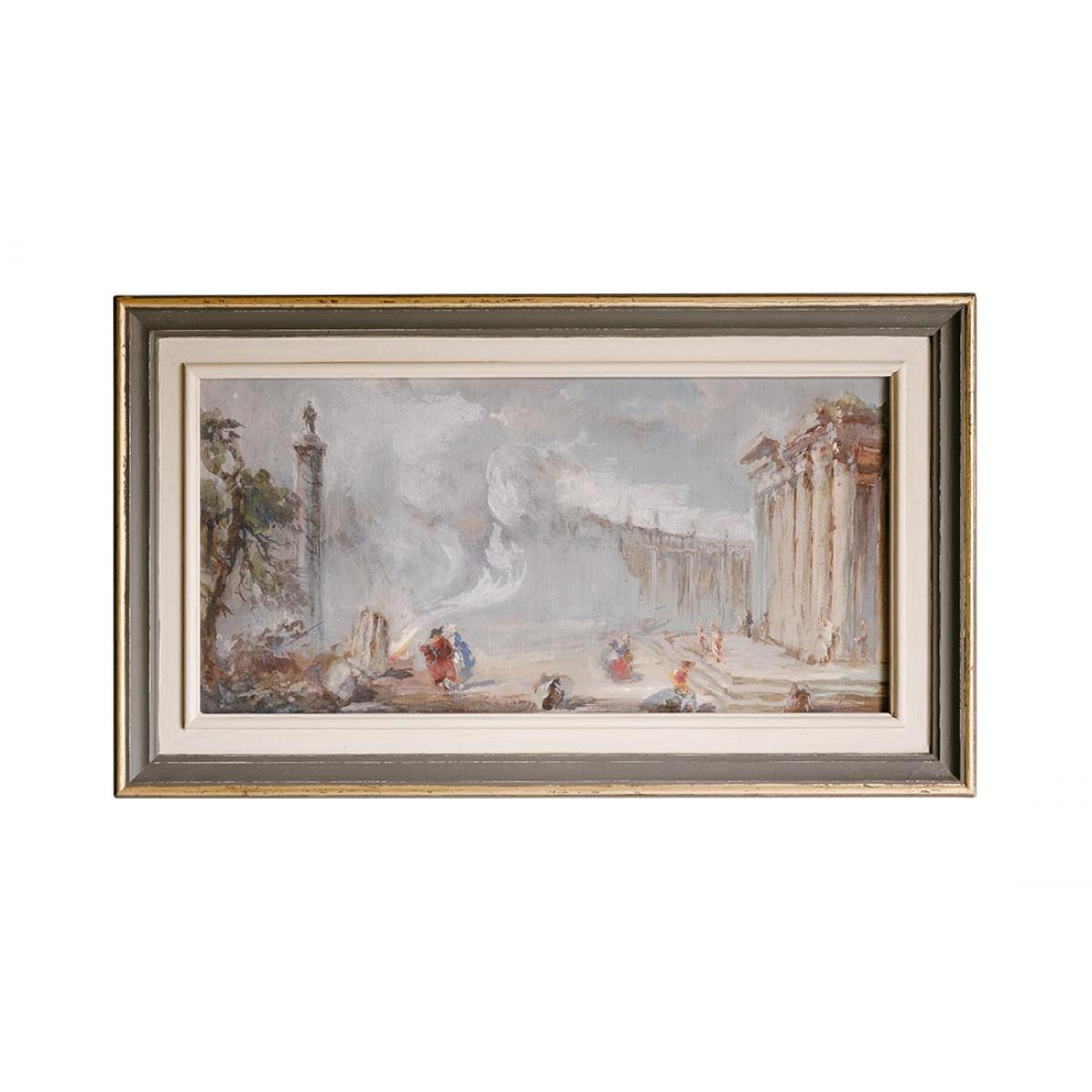 Luxus gerahmtes Wandbild mit europäischer Ruinenlandschaft und klassischem architektonischem Charme von Luxury Group International