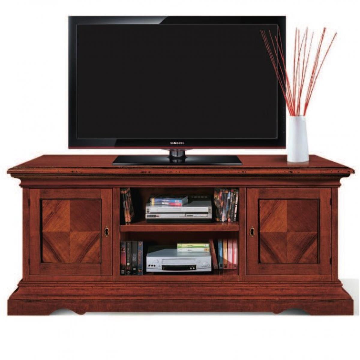 Baroque Luxury Television Furniture with Storage Compartments – Wooden TV Console - Baroque Furniture Front View by Luxury Group International