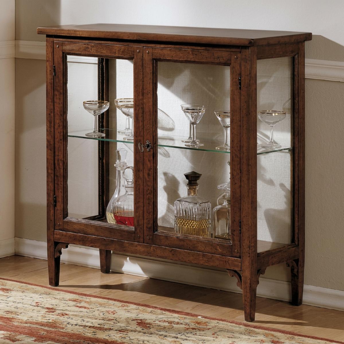 Baroque Wooden Luxury Display Cabinet with Double Glass Doors – Low Storage Cabinet - Baroque Furniture Front View by Luxury Group International