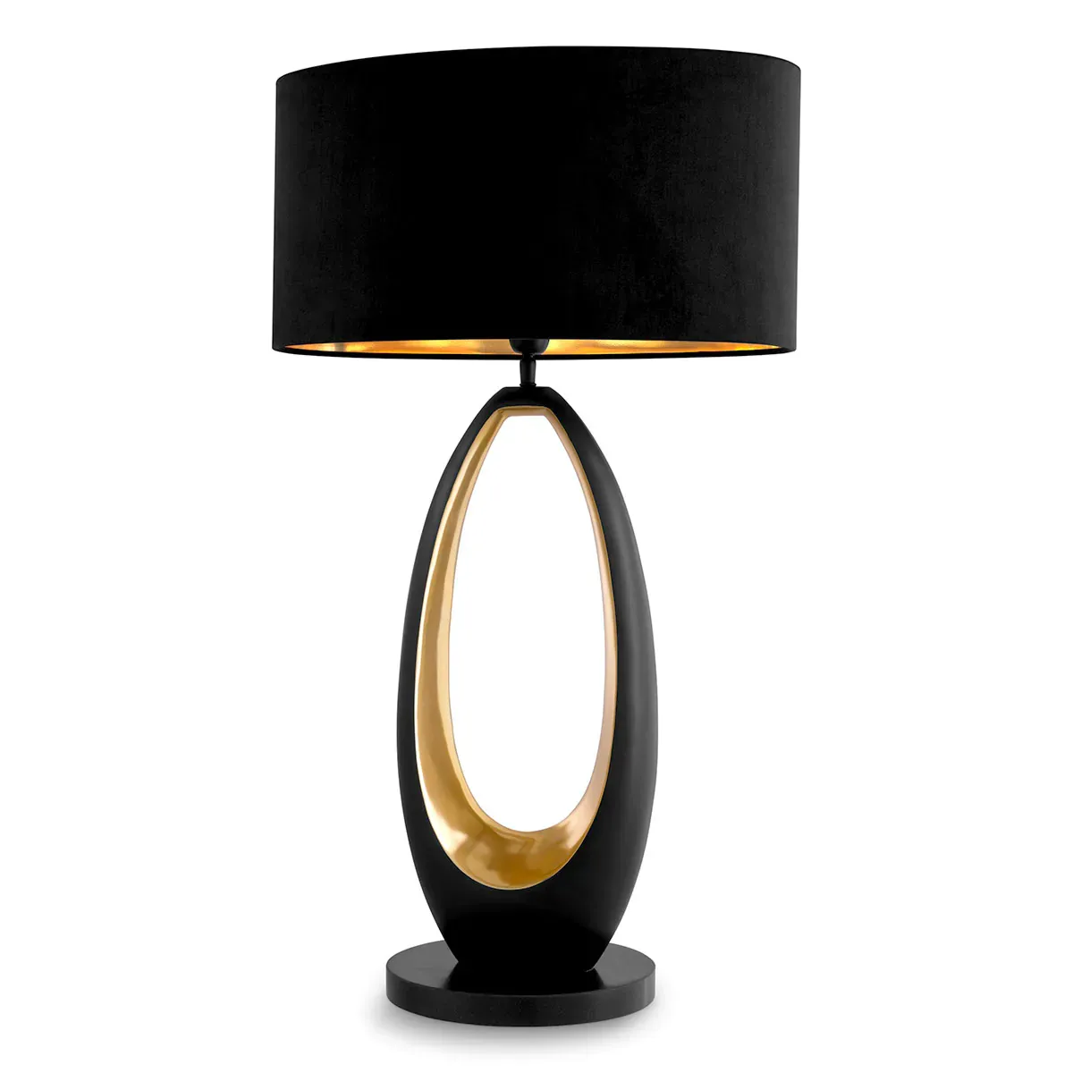 Black Lampshade Gold Plated Luxury Modern Designer Table Lamp by Luxury Group International