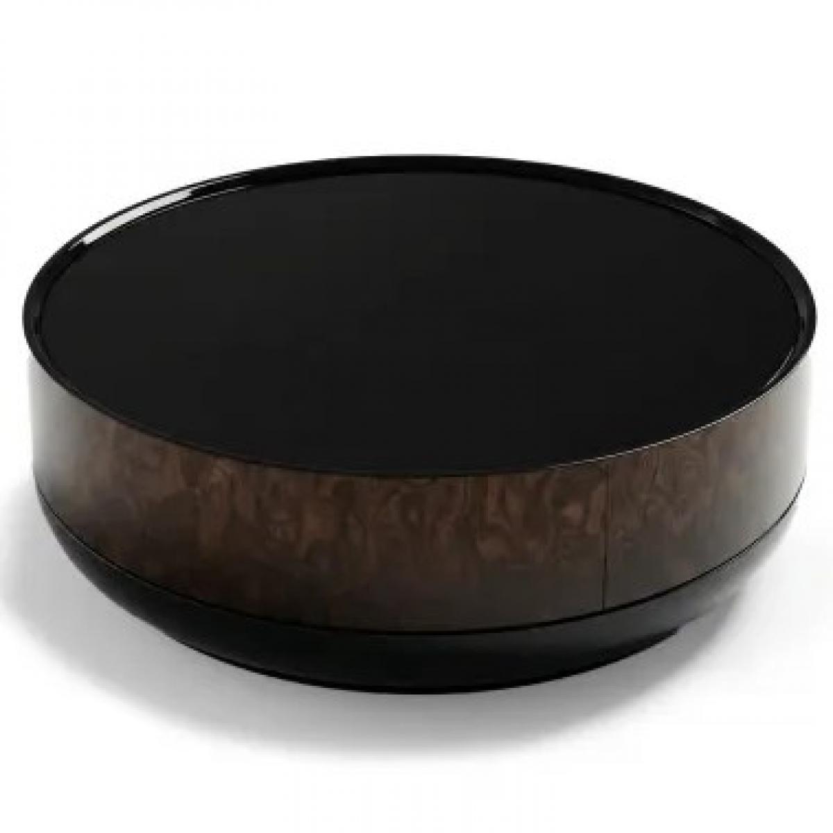 Black round top luxury modern coffee table by Luxury Group International