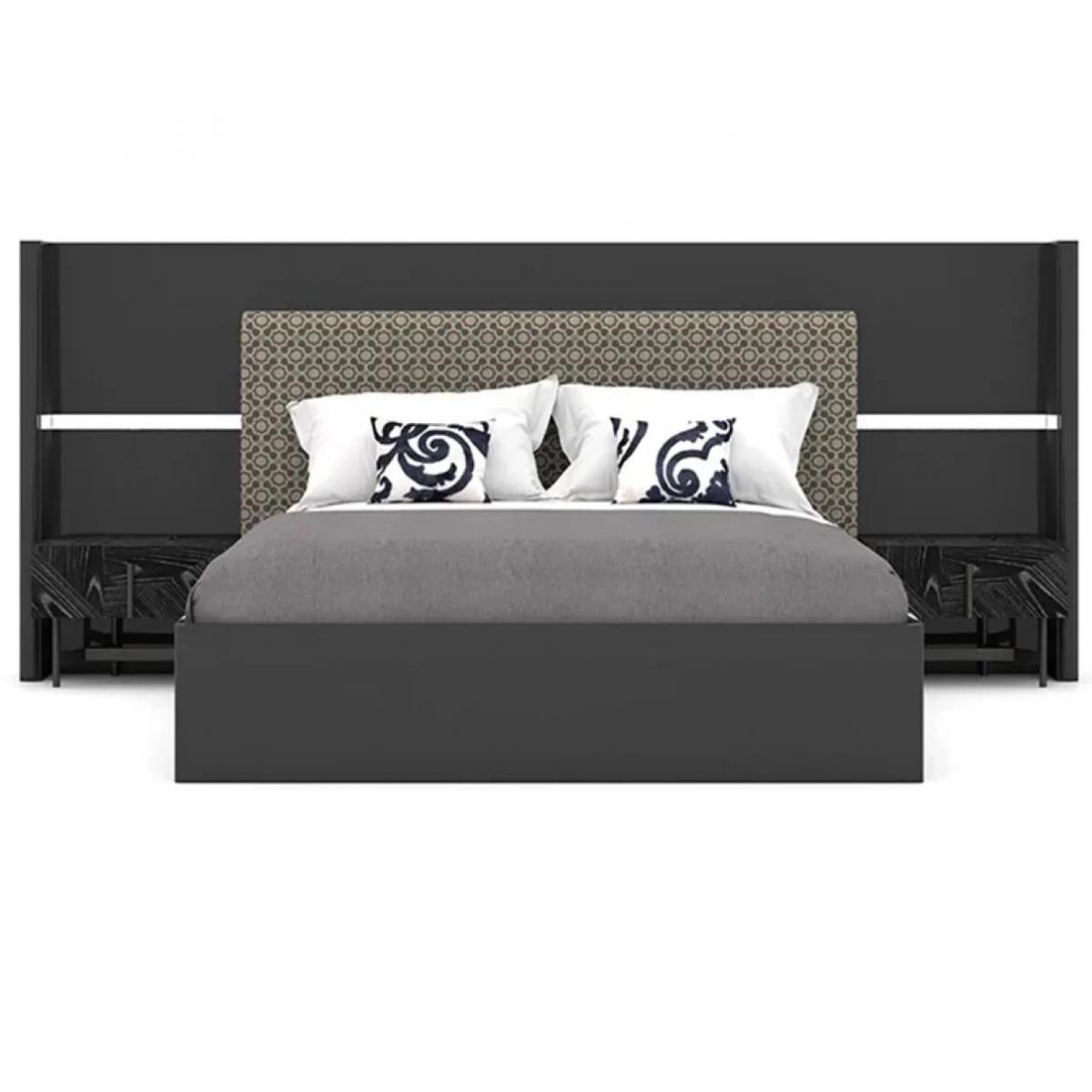 Black Wooden Headboard King Size Luxury Bed – Luxury Bed Front View by Luxury Group International