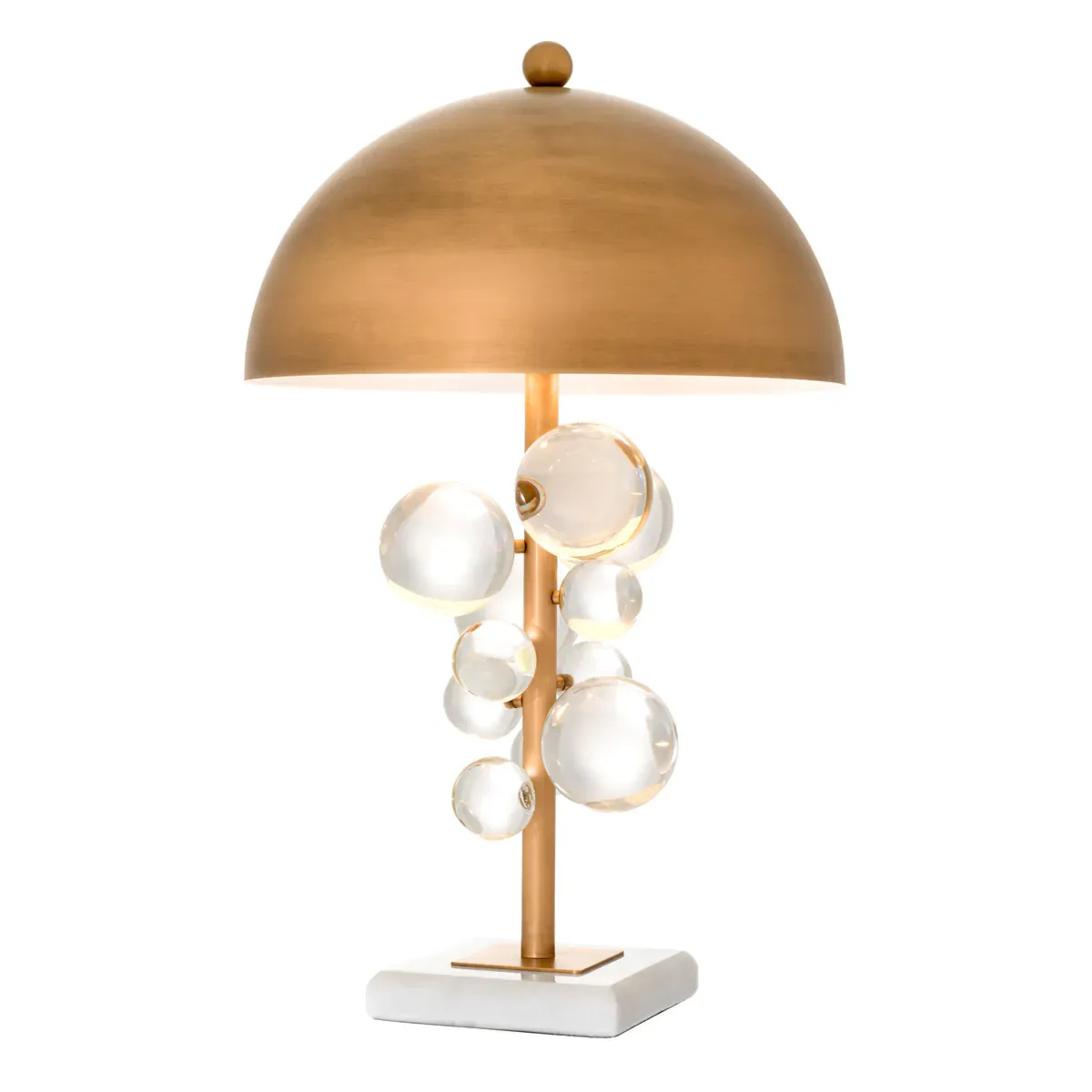 Bubble Clear Glass Luxury Golden Dome Table Lamp Modern Gold Metal Light with Marble Base by Luxury Group International