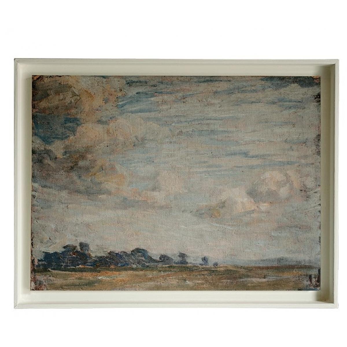 Luxus Rustikale Landschaftswandkunst mit Sanftem Blauem Himmel und Strukturierten Erdtönen von Luxury Group International