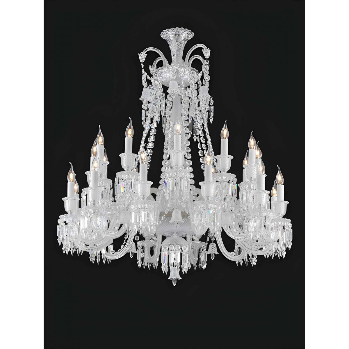 24 Lights Classic Crystal Chandelier Light Without Lampshade by Luxury Group International