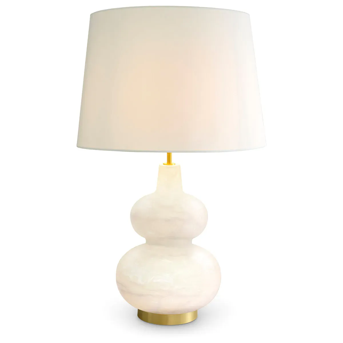 White Marble Alabaster Elegant Modern Luxury Table Lamp Antique brass finish by Luxury Group International