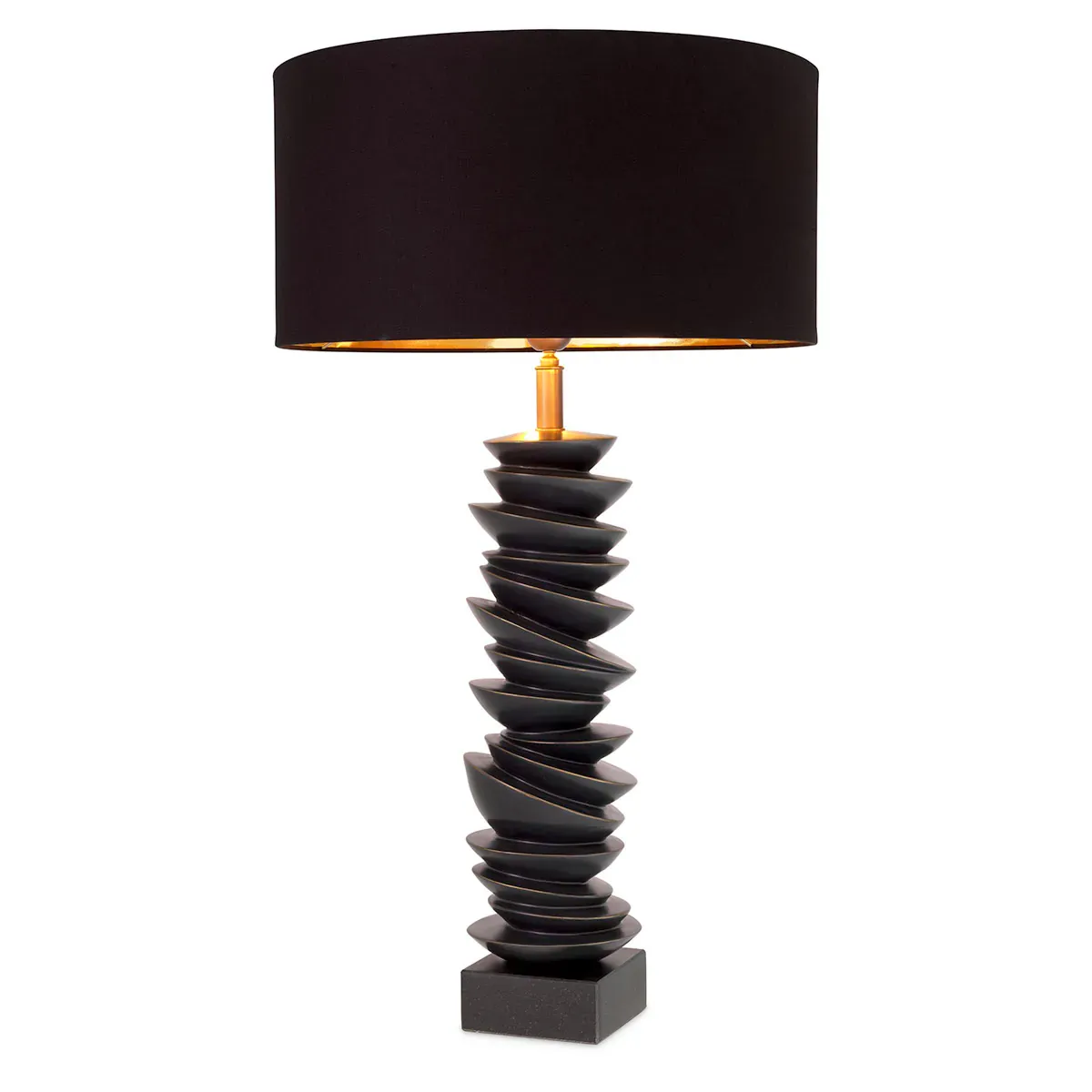 Black Stacked Pebble Luxury Modern Table Lamp by Luxury Group International