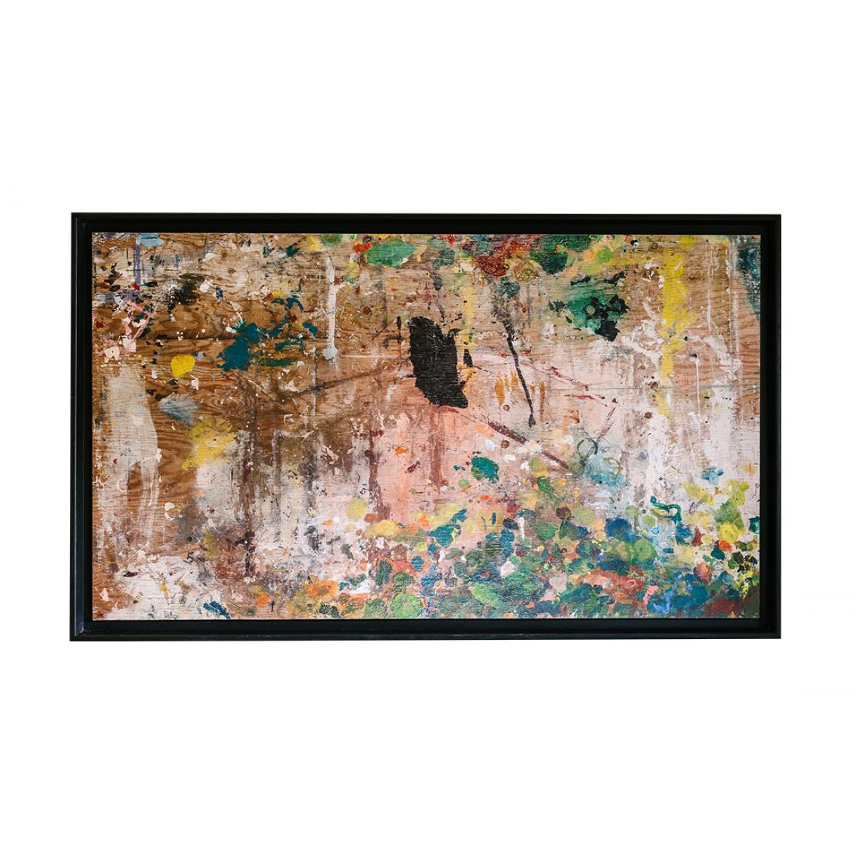 Luxus Multicolor Abstrakter Expressionistischer Wandkunst-Gemälde mit Zeitgenössischem Schwarzem Rahmen von Luxury Group International