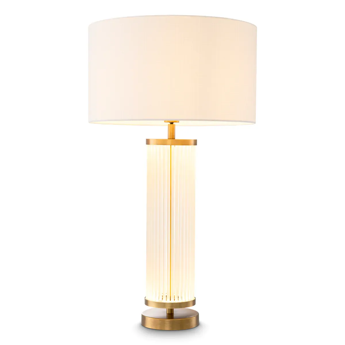 Gold Luxury modern Star Crystal Frosted Glass Rod Table Lamps with cream Lampshade by Luxury Group International