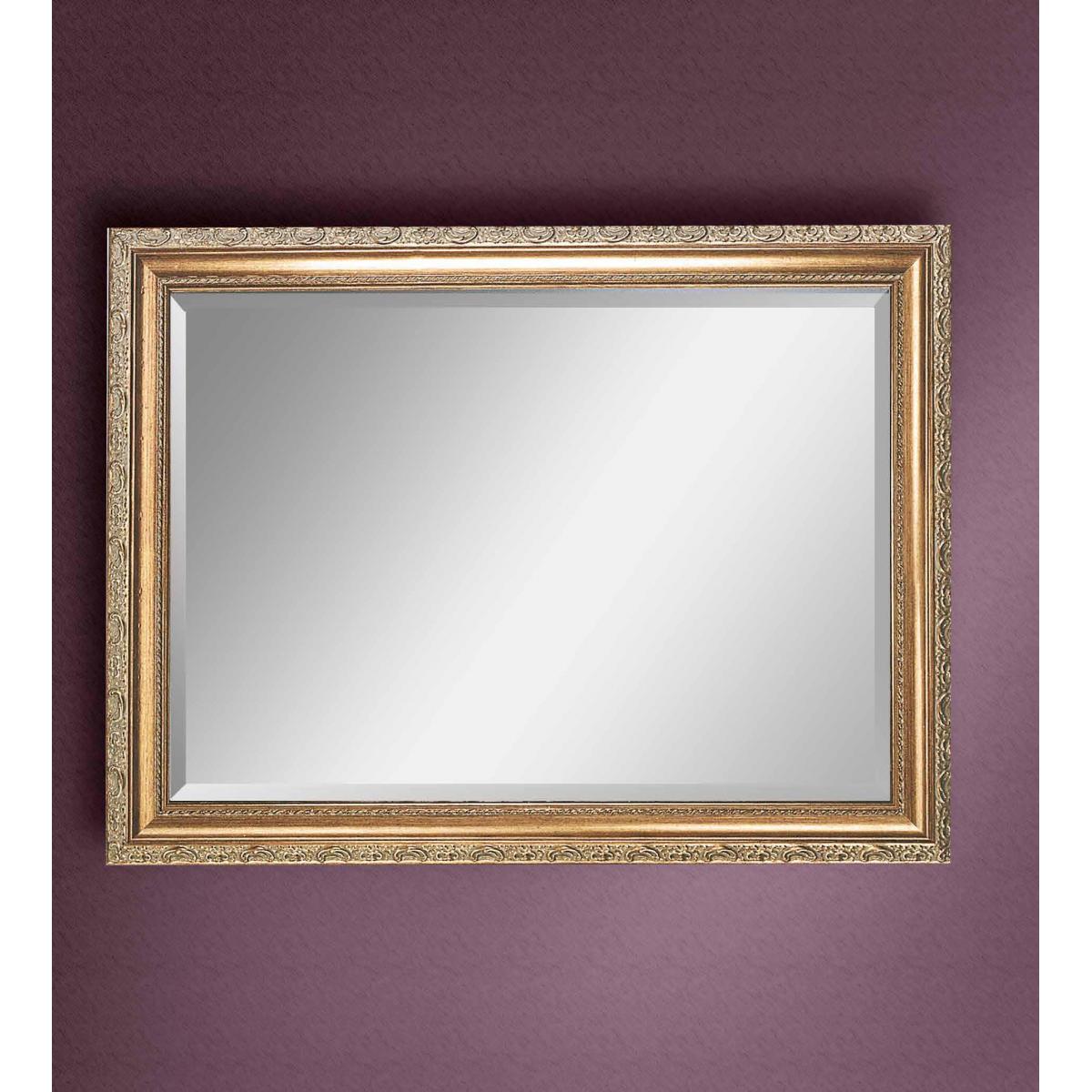 Gold Fine Floral Scroll Baroque Luxury Wall Mirror with Delicate Carved Frame & Antiqued Finish Front View by Luxury Group International