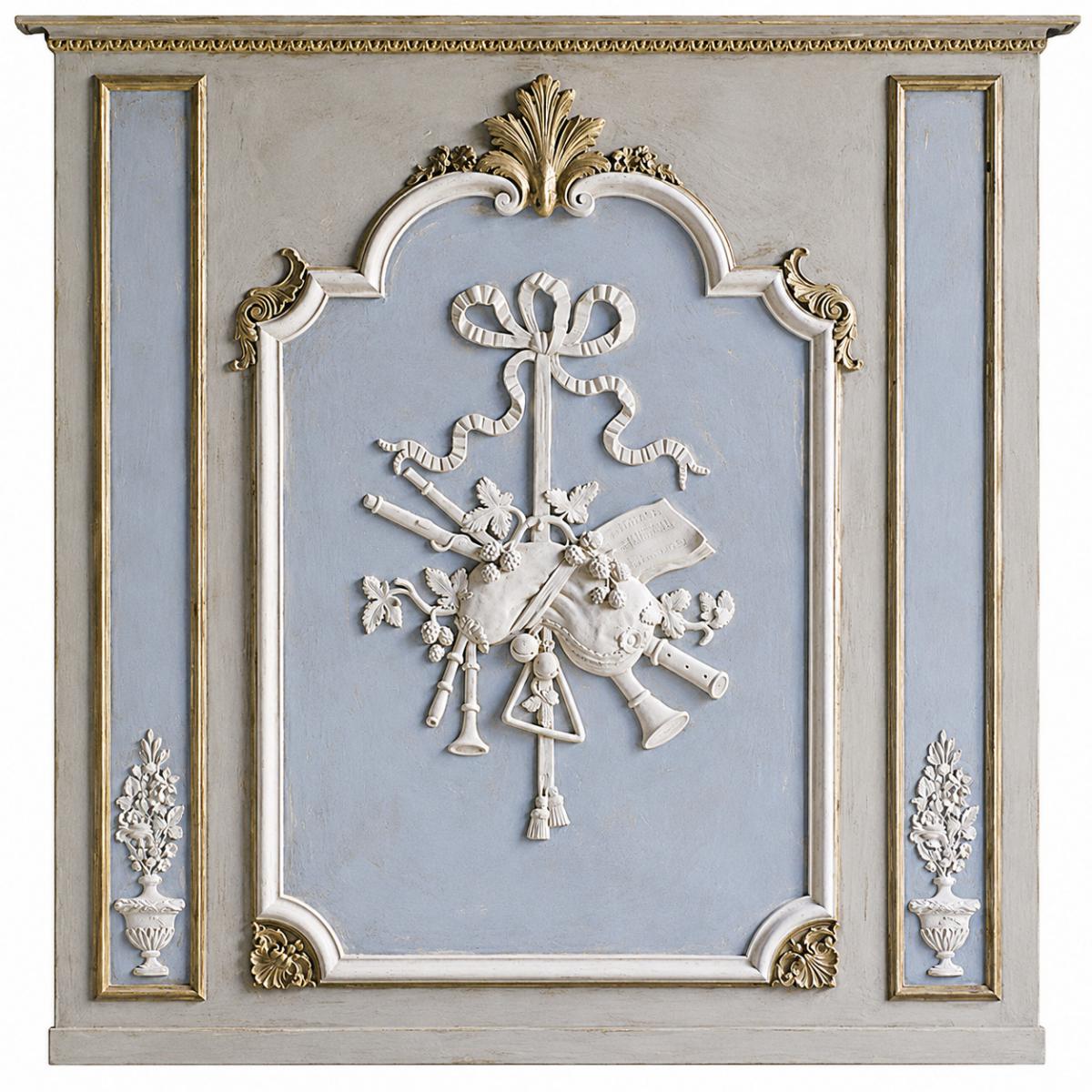 Golden & Blue Luxus Antikes Dekoratives Wandpaneel mit Klassischem Europäischem Reliefdesign von Luxury Group International