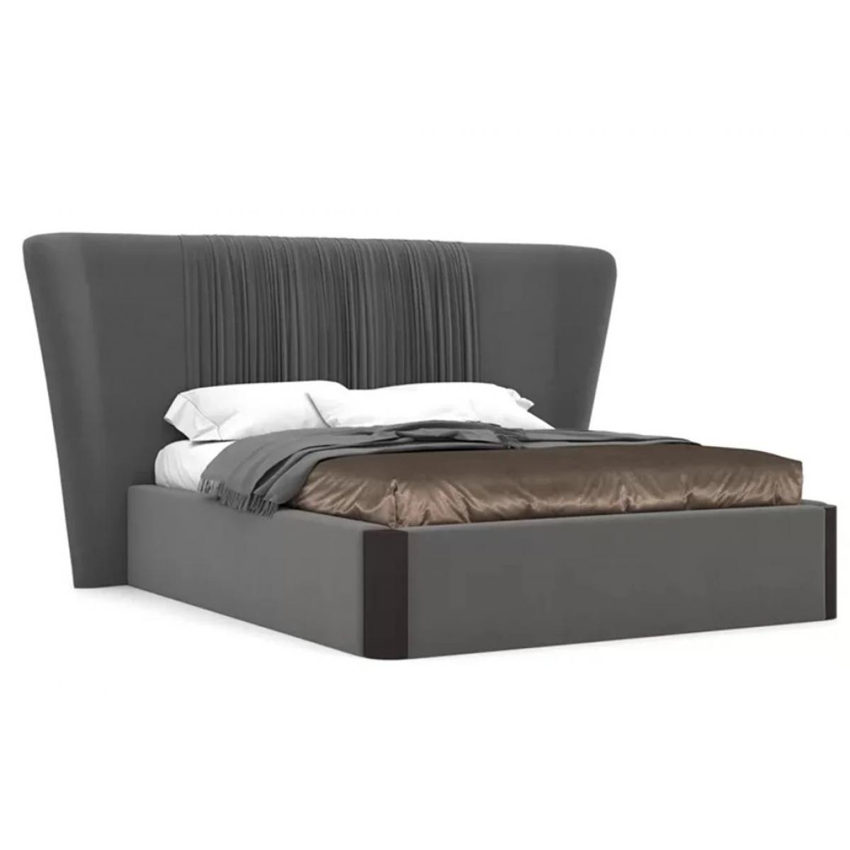 Grey Headboard Luxury Bed - Modern Bed Design - Master Bedroom Design - Luxury Bedroom Furniture Front View by Luxury Group International