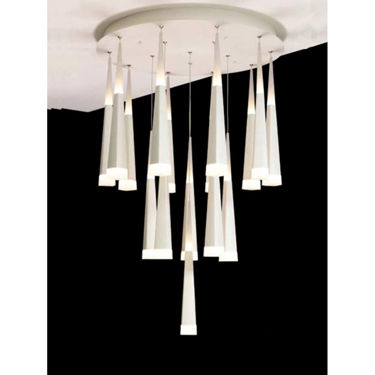 LED Acryl Weiß Hängende Mehrfach-Pendelleuchten Moderner Luxus Kronleuchter von Luxury Group International