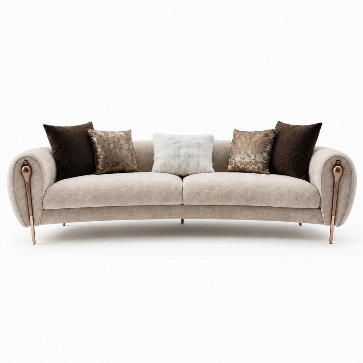 Light Beige Modern Luxury Four Seater Sofa by Luxury Group International