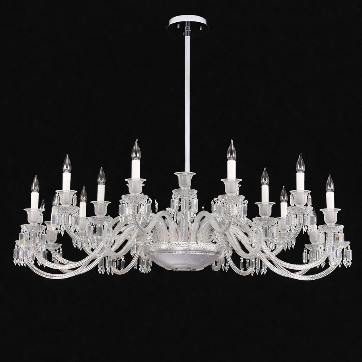 Luxury 20 Lights Italian Modern Clear Glass Crystal Chandelier by Luxury Group International