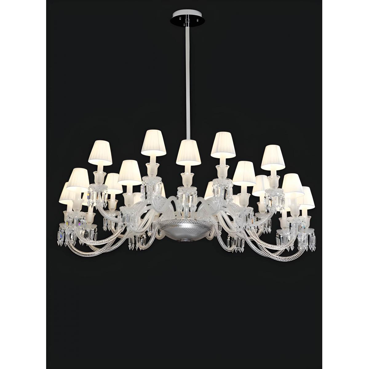 Luxury 20 Lights Italian Modern Clear Glass Crystal Chandelier by Luxury Group International