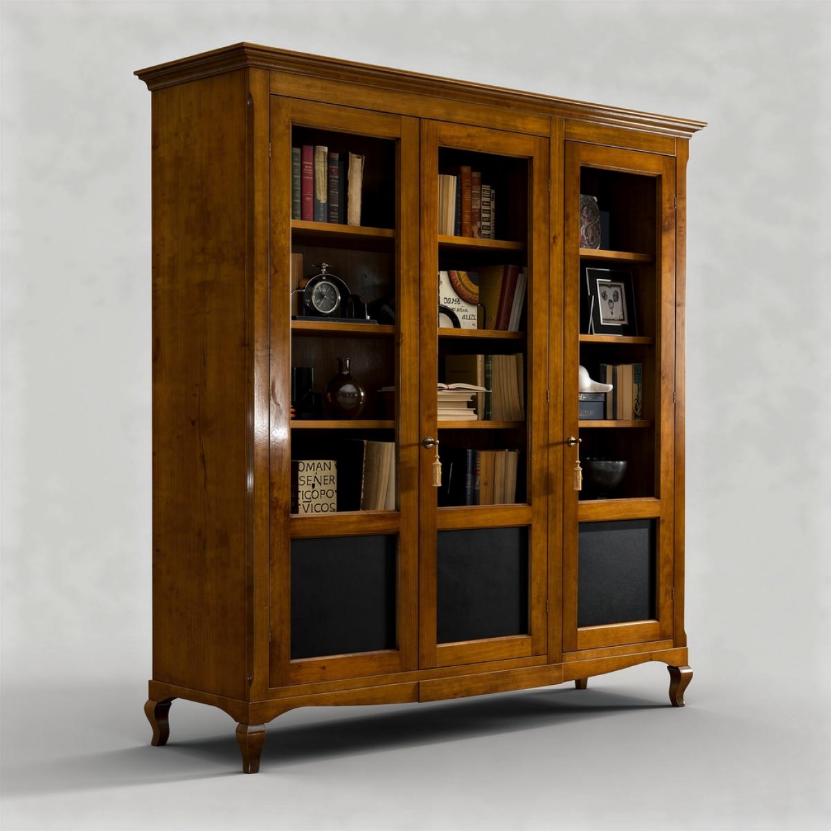 Luxury Baroque Display Cabinet with Triple Glass Door Panels - Baroque Furniture Front View by Luxury Group International