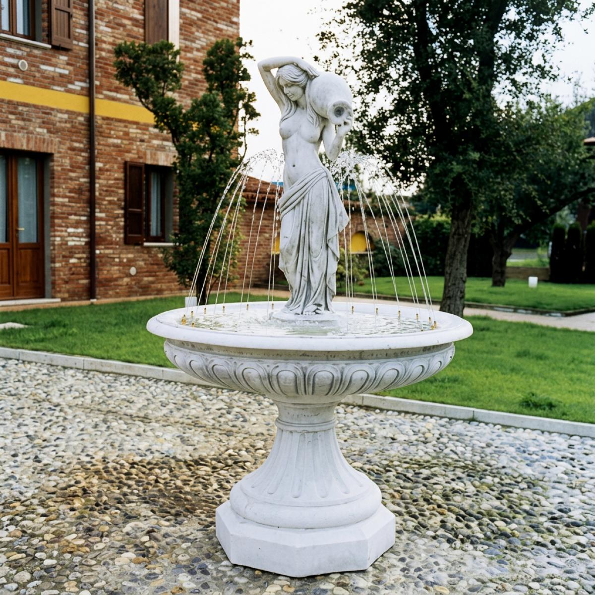 Fuente de Agua de Escultura Femenina Barroca de Lujo con Flujo de Ánfora - Fuente Barroca Vista frontal por Luxury Group International