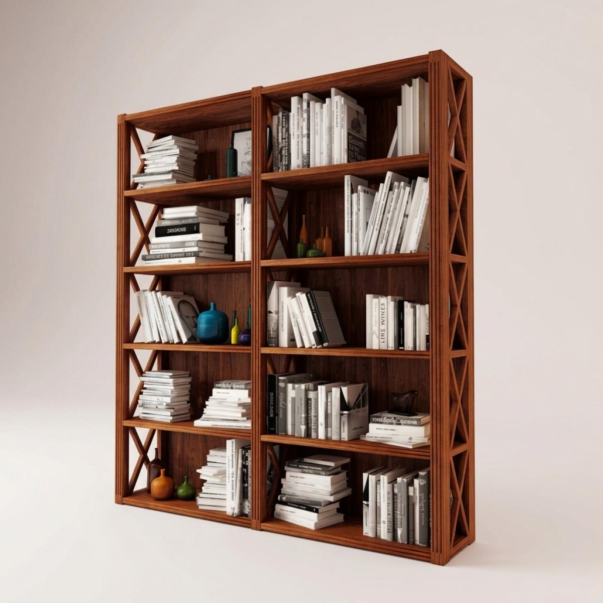 Luxury Baroque Open Frame Shelve Cabinet with Multi-Tier Display - Baroque Furniture Front View by Luxury Group International