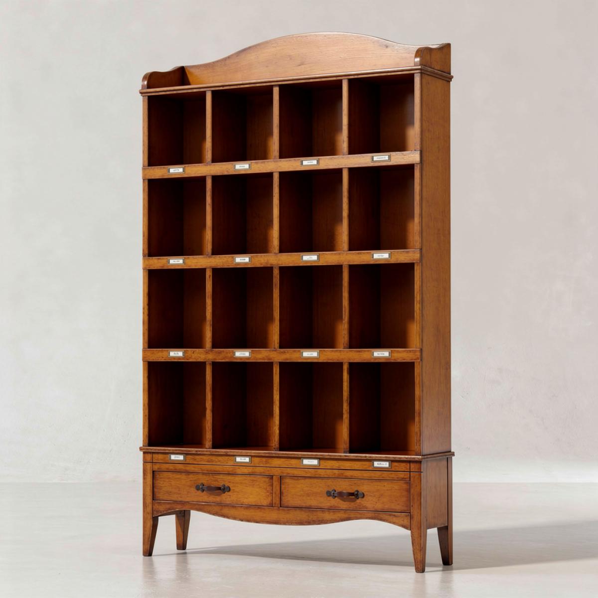 Luxury Baroque Shelve Cabinet with Multi-Compartment Open Display - Baroque Furniture Front View by Luxury Group International