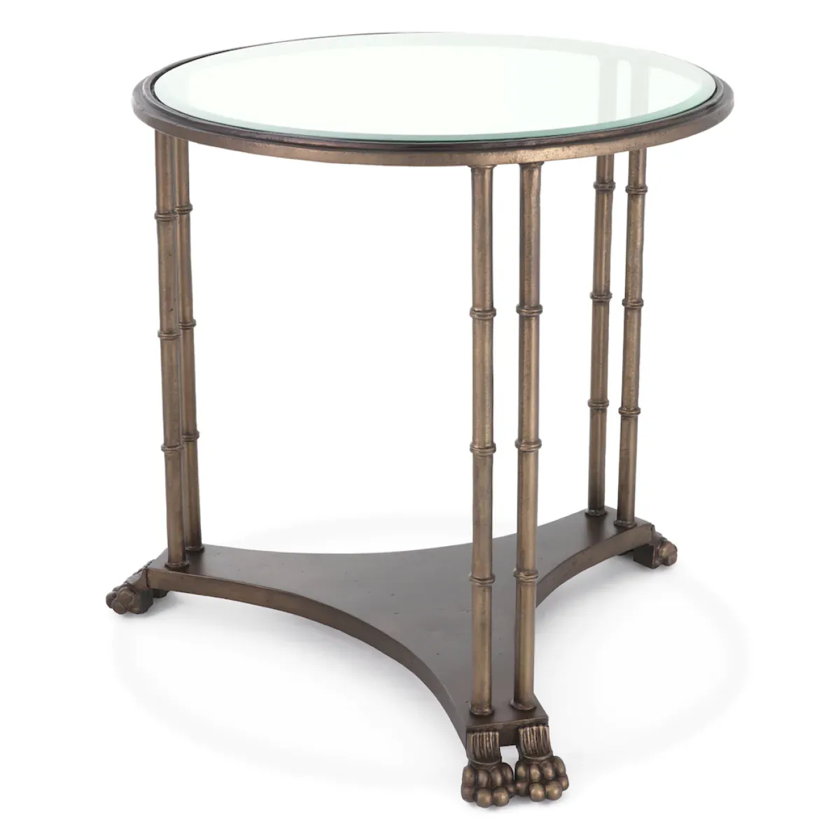 Luxury Bronze Finish Round Side Table With Bevelled Glass Top by Luxury Group International
