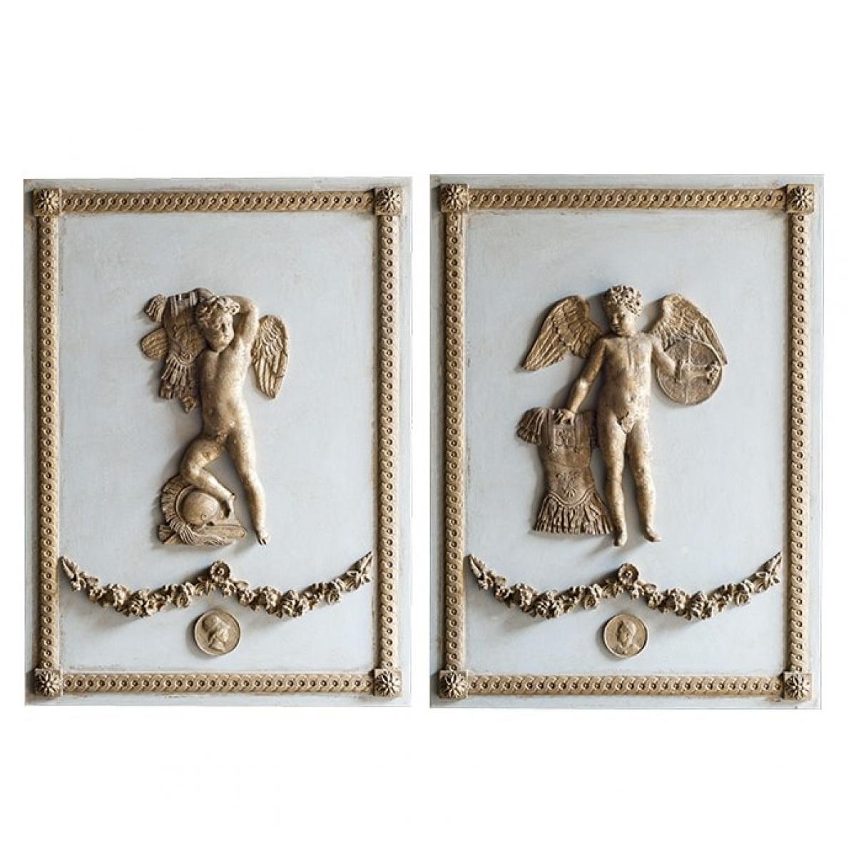 Luxus Cherub Relief Wandkunst-Panel mit neoklassischem europäischem Design von Luxury Group International