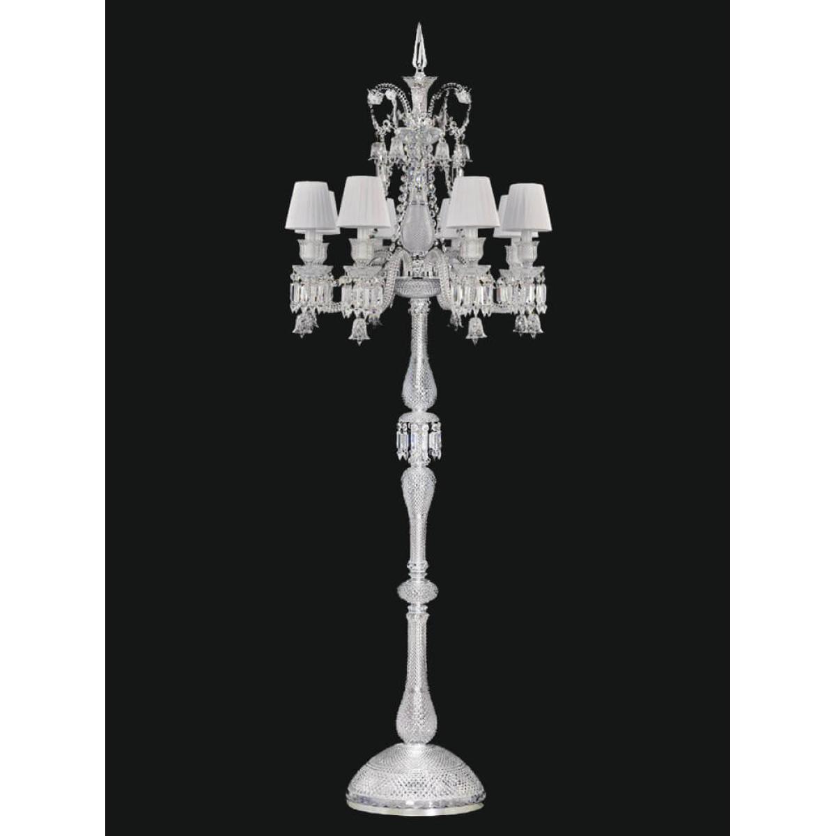 Luxury Classical Candle 8 Lights Crystal Floor Lamp with Fabric shade by Luxury Group International