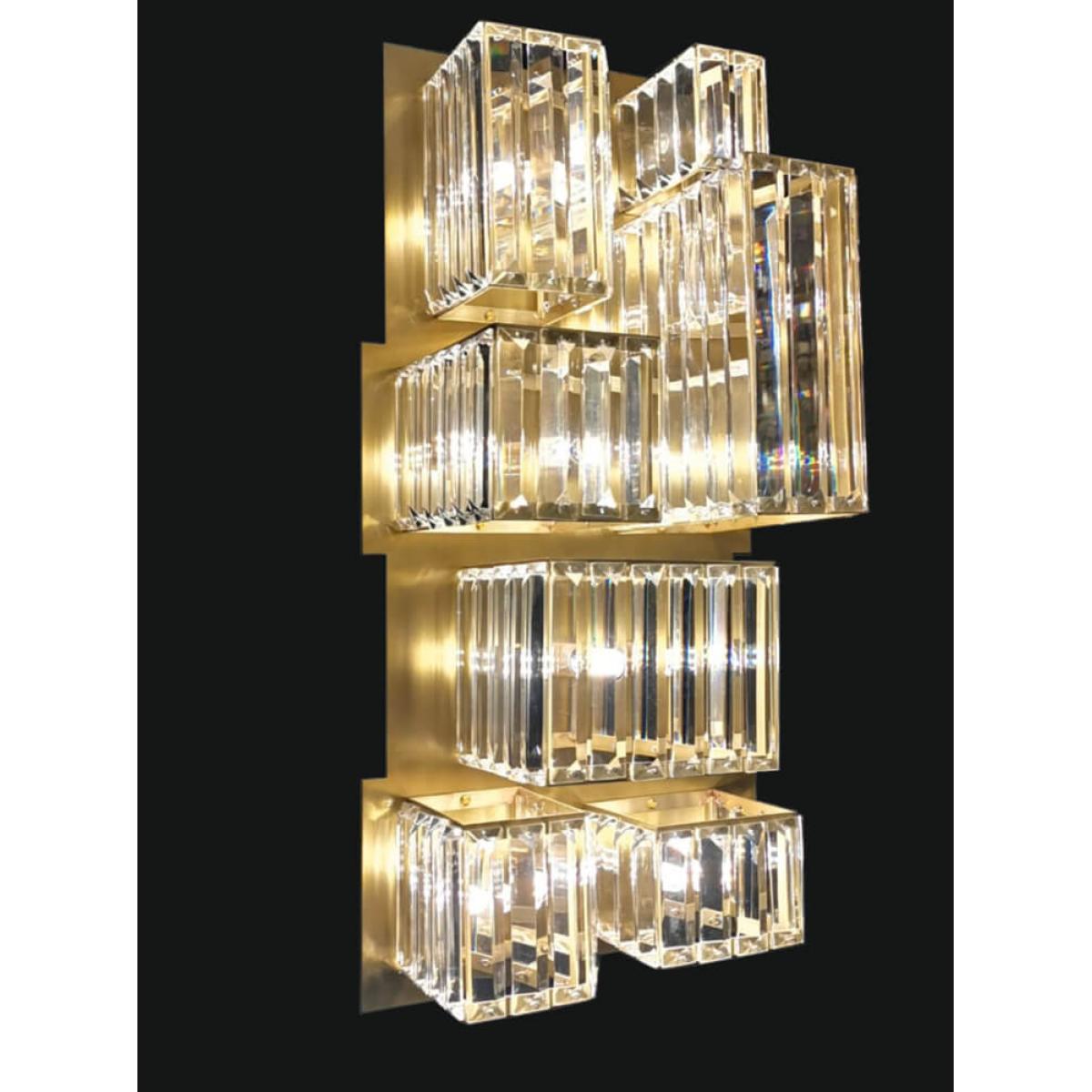 Luxus Designer Kristallglas LED-Wandleuchte Matt Gold 26 x H. 63 cm – Luxus Beleuchtung von Luxury Group International
