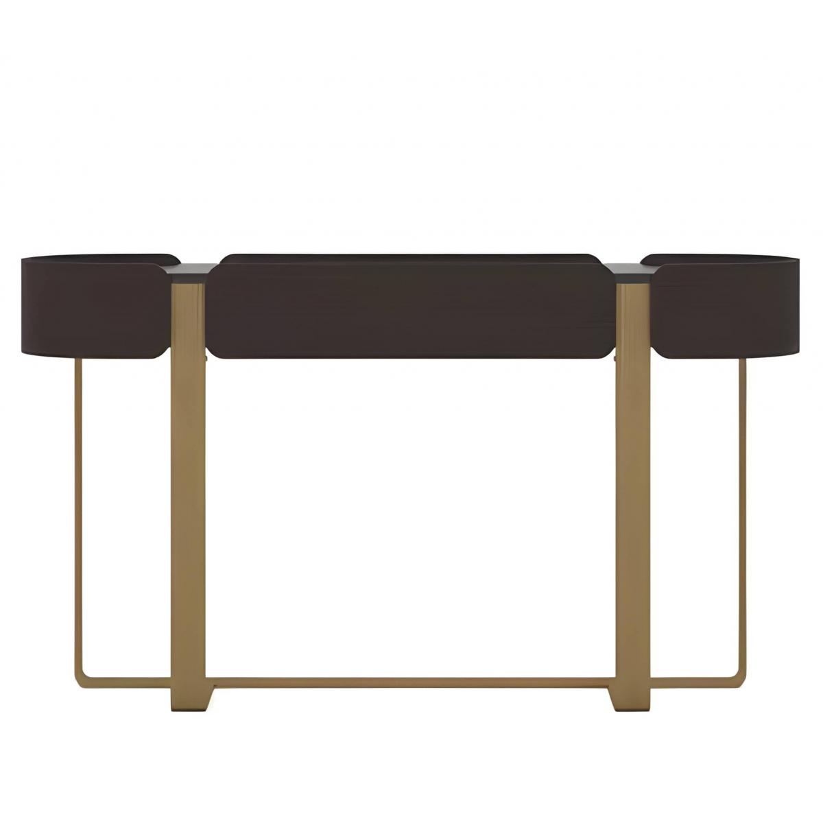 Console de luxe marron foncé avec base en laiton par Luxury Group International