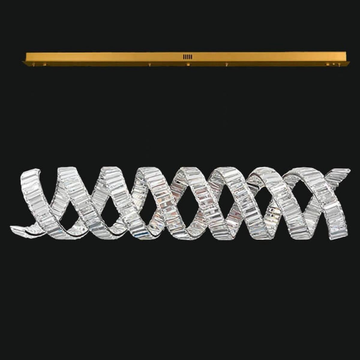 Luxus Doppelhelix Modern Linear Spirale Kristall Oval Kronleuchter von Luxury Group International