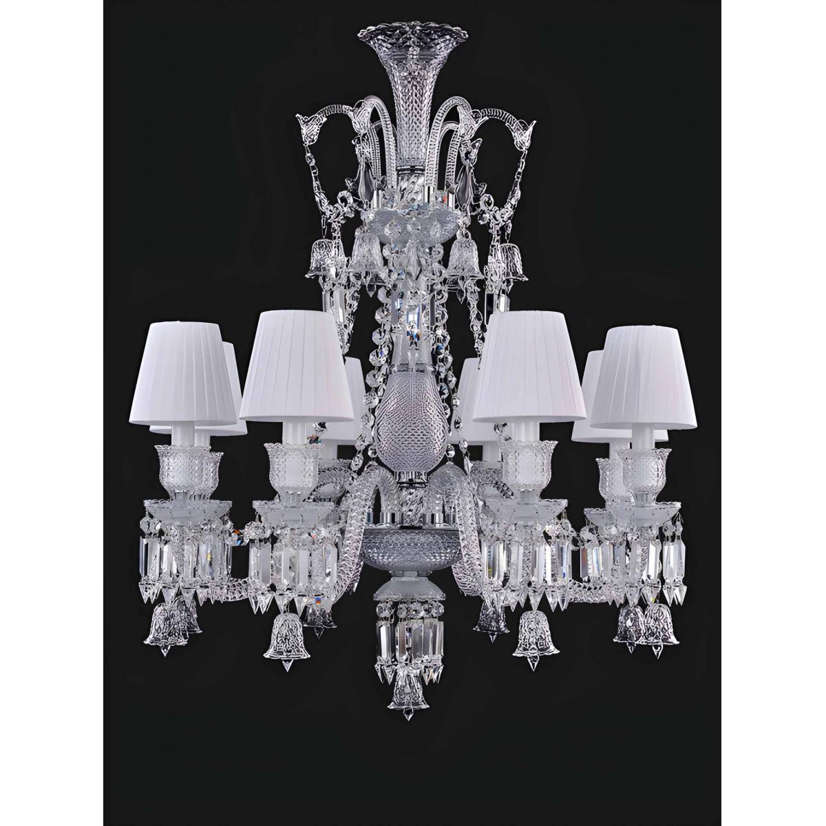 8-flammiger Luxus Mehrstufiger Kristallglas-Kronleuchter von Luxury Group International