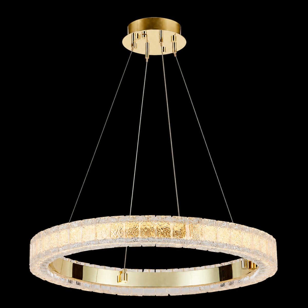 Luxus Gold Kristall Halo Ring Kronleuchter mit integriertem LED-Runddesign - Ø 80 CM von Luxury Group International
