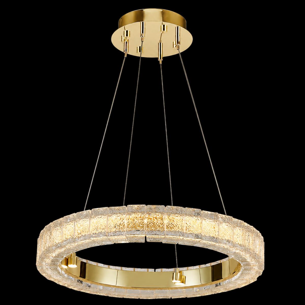 Luxus Gold Kristall Ring Kronleuchter Pendelleuchte mit Rundem LED-Rahmen von Luxury Group International