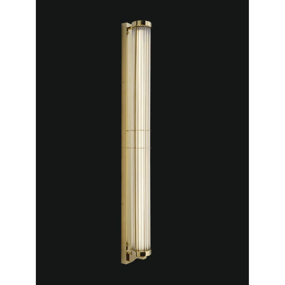 Luxury Long Tube Wall Lamp with Gold-Plated Metal and Glass Rods Shade Side View by Luxury Group International