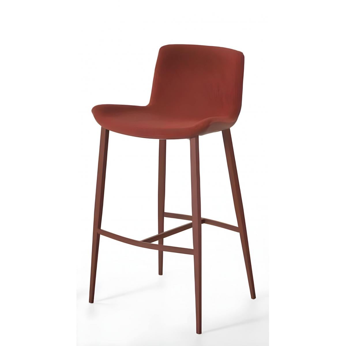 Luxuriöser Mid-Century Barhocker in Rostoptik mit matten Metallbeinen von Luxury Group International