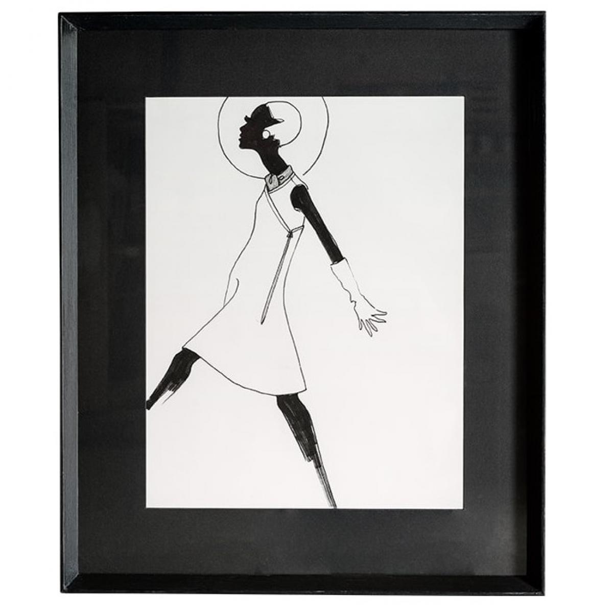 Luxus Fashion Figur Moderne Wandkunst mit zeitgenössischer monochromer Illustration von Luxury Group International