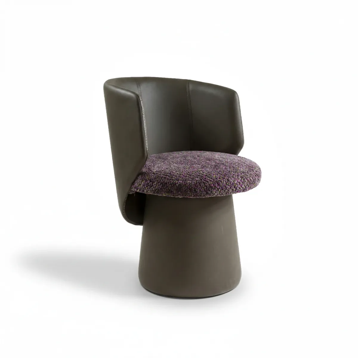 Dark brown & purple Luxury modern swivel armchair by Luxury Group International