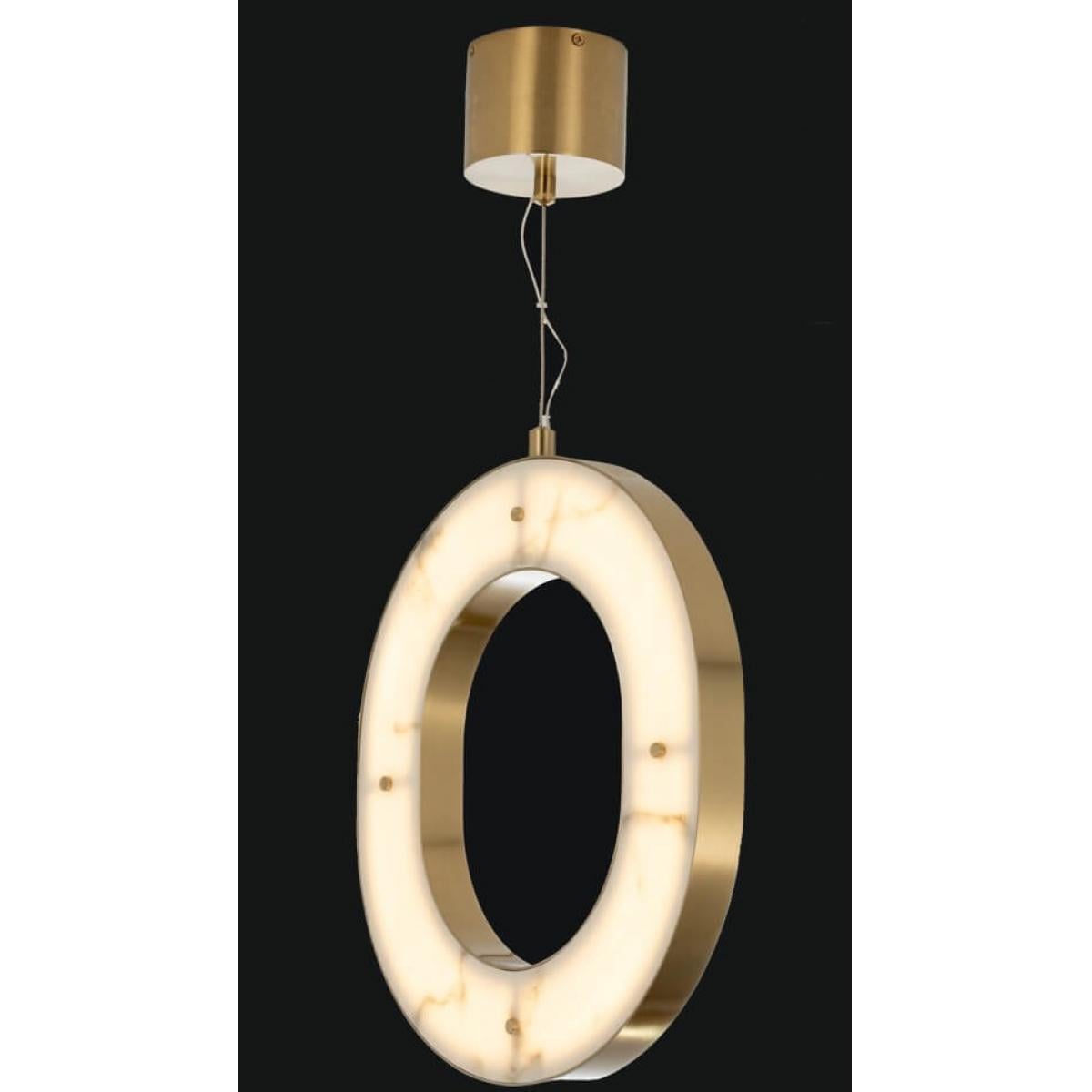 Luxuriöse moderne Art Deco LED Alabaster Deckenringleuchten von Luxury Group International