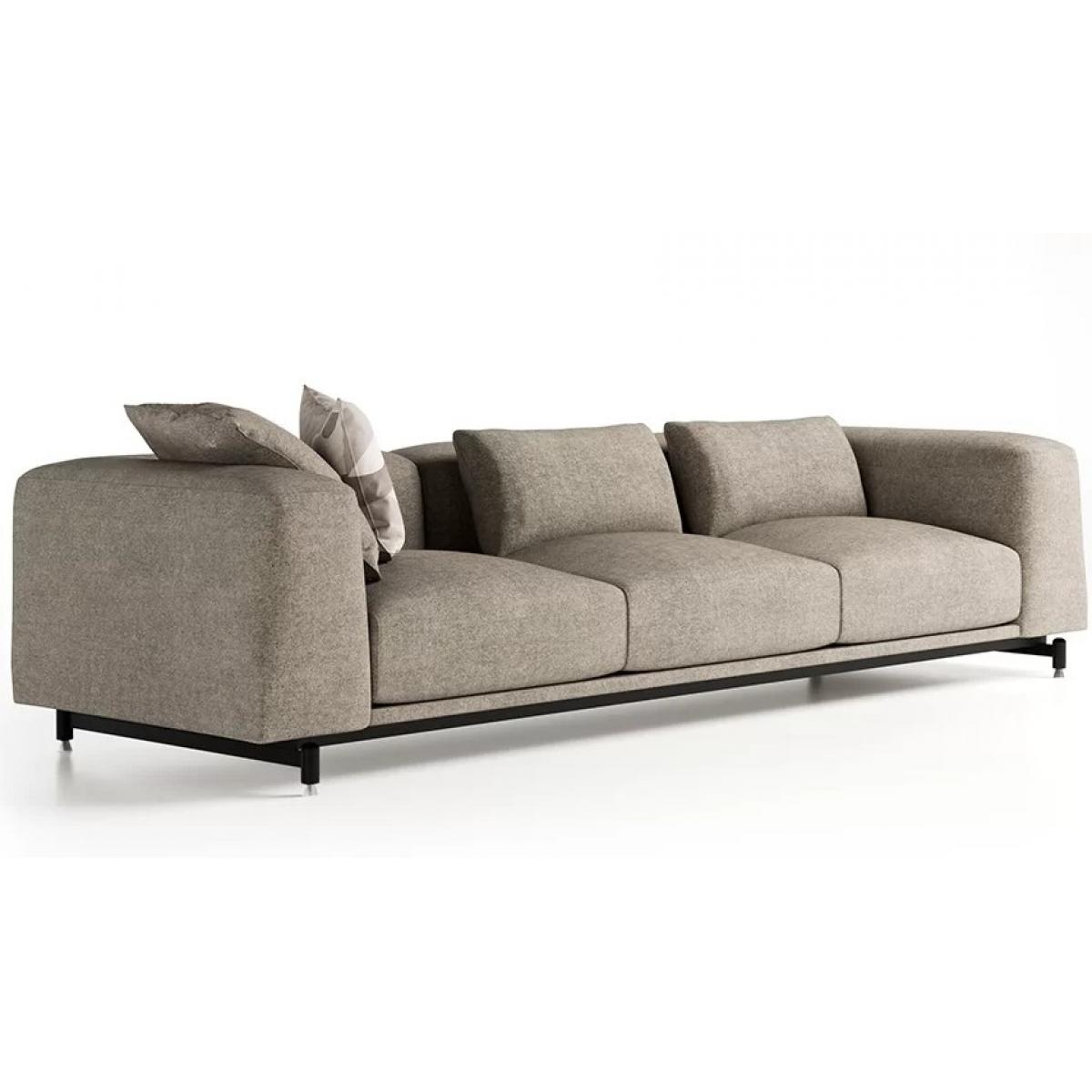 Modern Beige 3 Seater Luxury Sofa - Luxury Furniture - Hotel Sofa Side View by Luxury Group International
