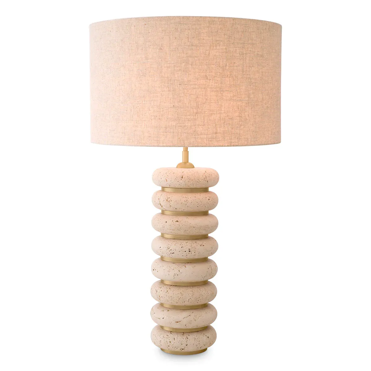 Luxury Modern Ceramic Table lamp with natural white stacked stone by Luxury Group International