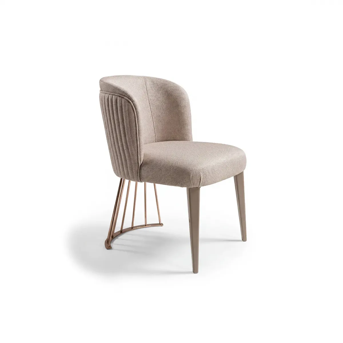 Luxury Modern Chair in Oatmeal Beige Matte Upholstery with Channel Back by Luxury Group International
