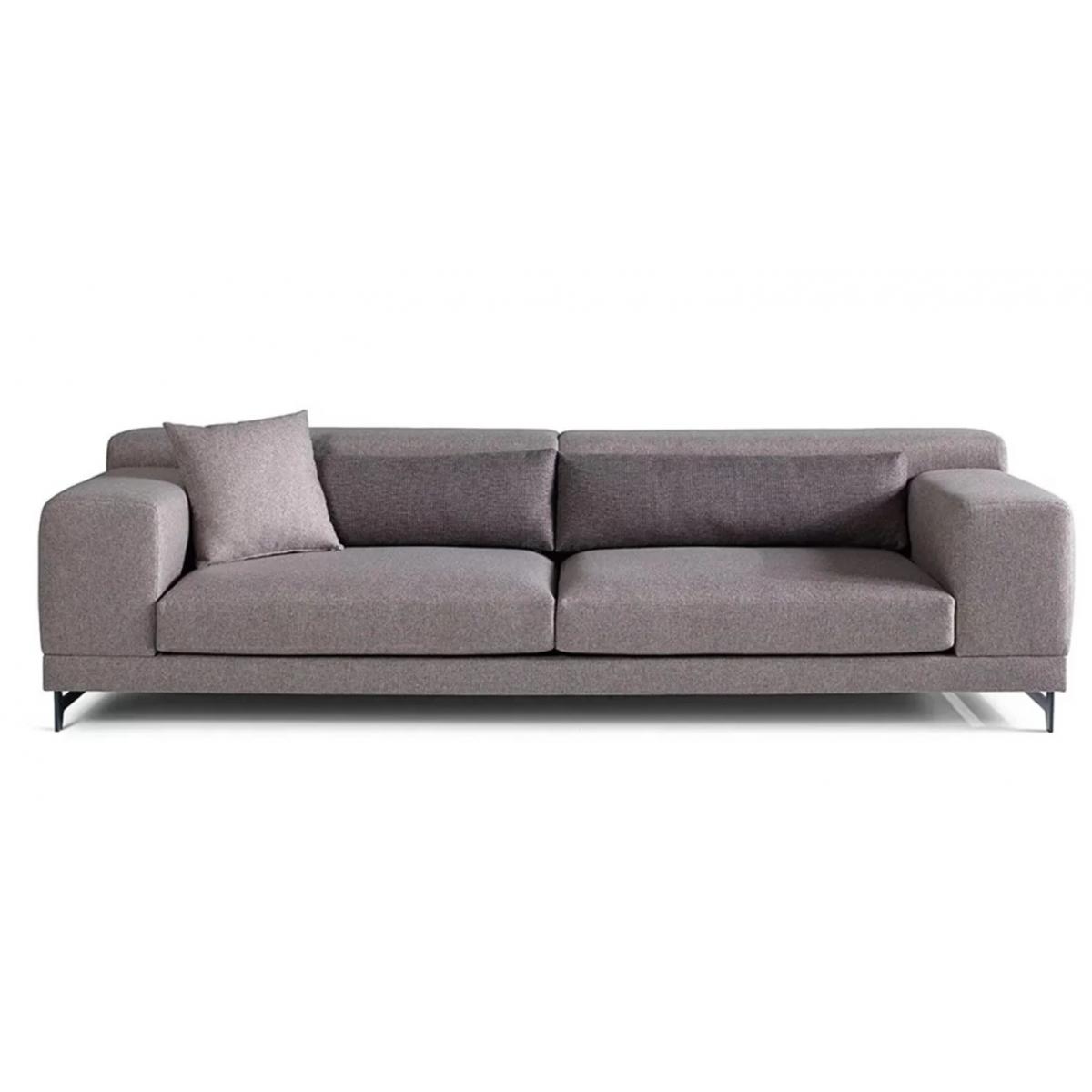 Luxury Modern Grey 3 Seater Sofa with Sleek Metal Legs Designer Living Room Sofa - Luxury Sofa Front View by Luxury Group International